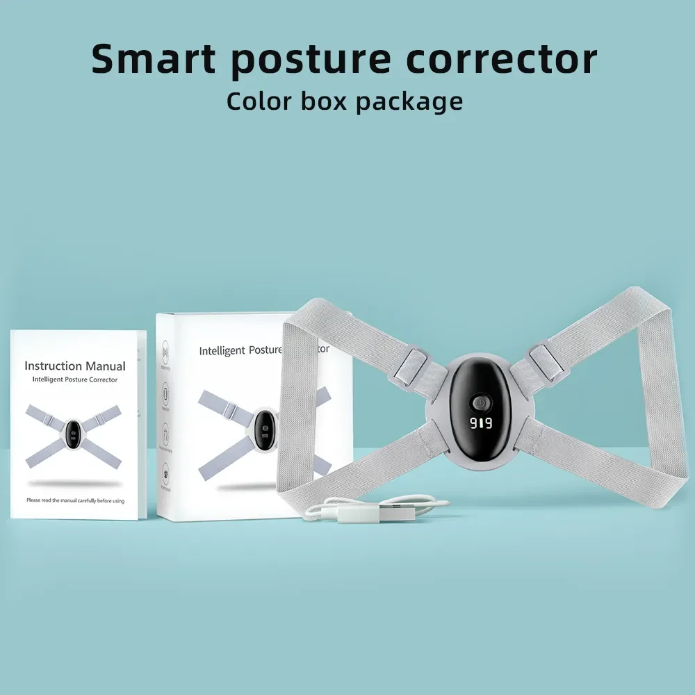 

Electric Posture Corrector Back Brace Spine Stretcher Lumbar Smart Vibration Tips Spine Deck Backbelt Support USB Rechargeable