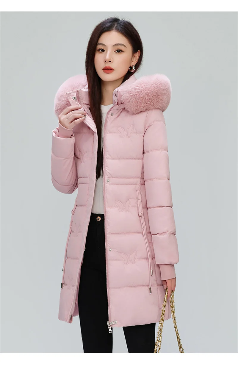 Women's Winter Parka Coat Hooded Korean Version Lady Down Cotton Jacket Warm Temperament Ladies Cotton Padded Outerwear