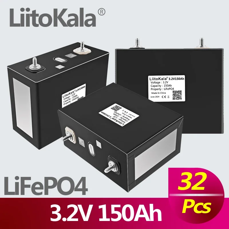 

32pcs LiitoKala 3.2V 150Ah LiFePO4 battery pack 12V 24V 36V 48V Lithium iron phospha Motorcycle Electric Car motor batteries