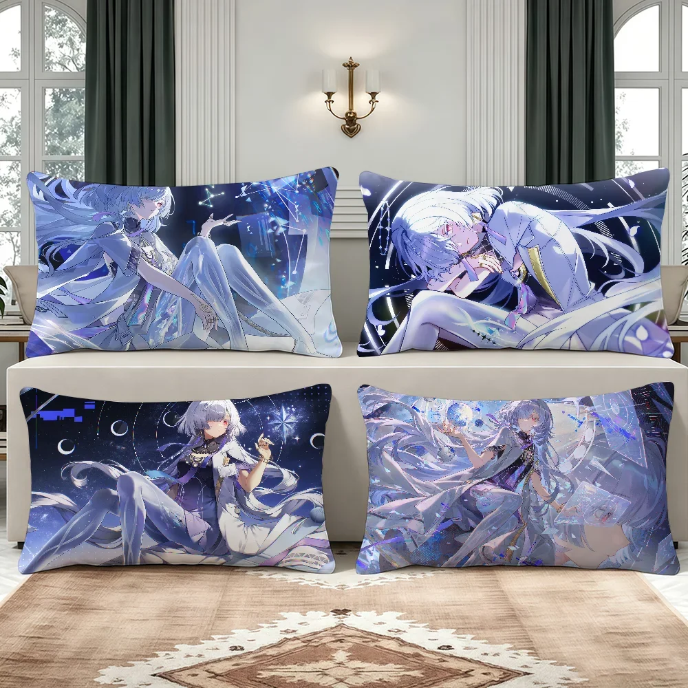 Mornye Wuthering Waves cushion cover Breathable Washable Decor Shell Concealed Zipper Sofa Office Lumbar Decoration