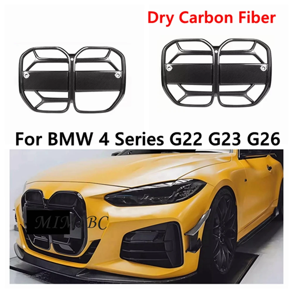 

FOR BMW 4 Series G22 G23 G26 2021 Car Accessories Glossy Dry Carbon Fiber Front Bumper Kidney Grille Without ACC & With ACC