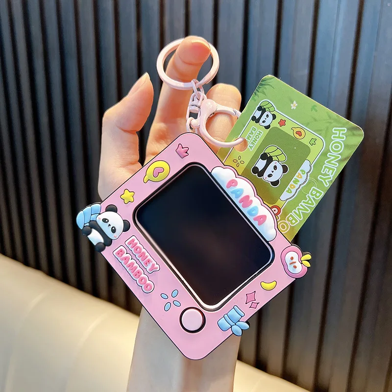 Creative Graffiti Board Keychain Cute Animal Reusable Clearing DIY Painting Keyring Student Bag Pendant Kids Decompression Toy