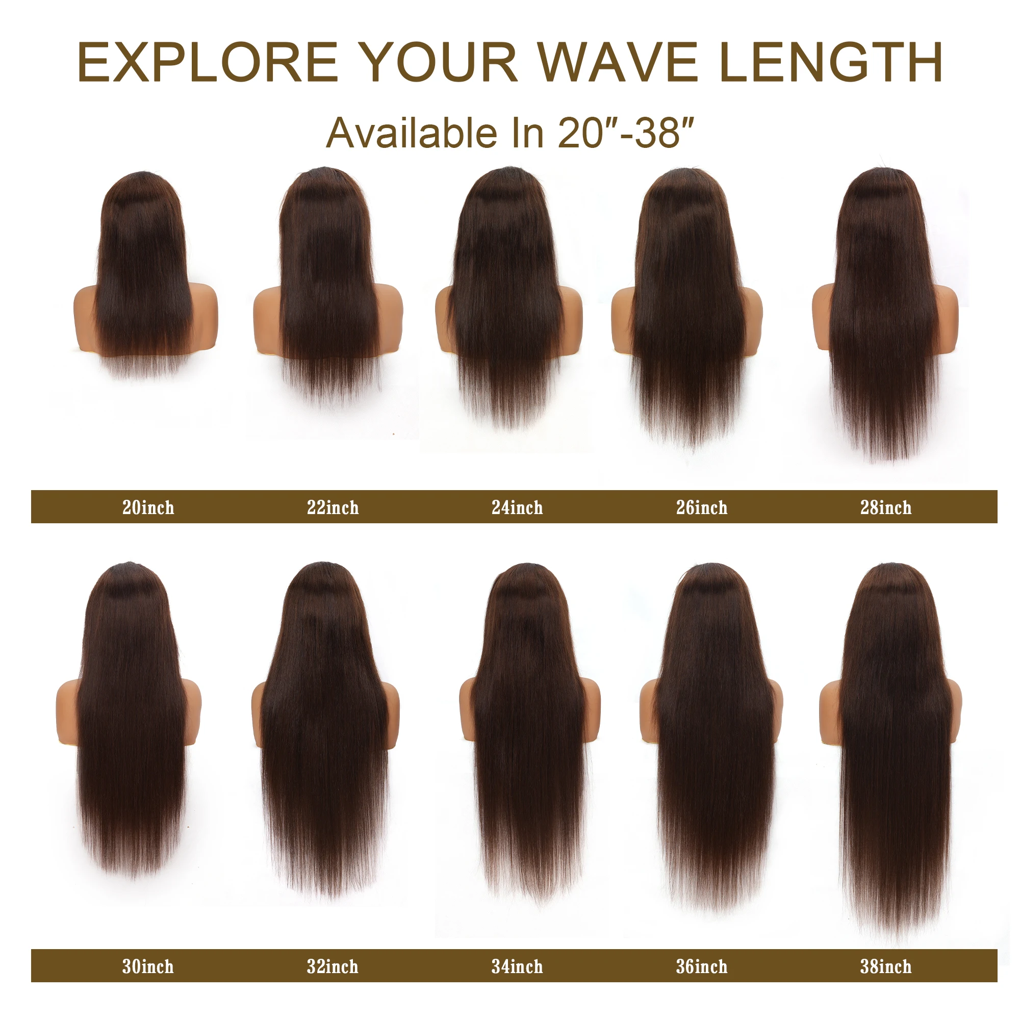 Wig Rambut Asli Bone Straight Lace Front # 4 Wig Rambut Asli Warna Cokelat Tua Lurus 13x4 Lace Front Wig Tanpa Lem