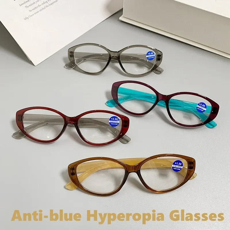 

Fashion Cat Eye Reading Glasses Unisex Classic Retro Presbyopia Eyeglasses Men Women Anti-blue Ray Far Sight Eyewear with Degree