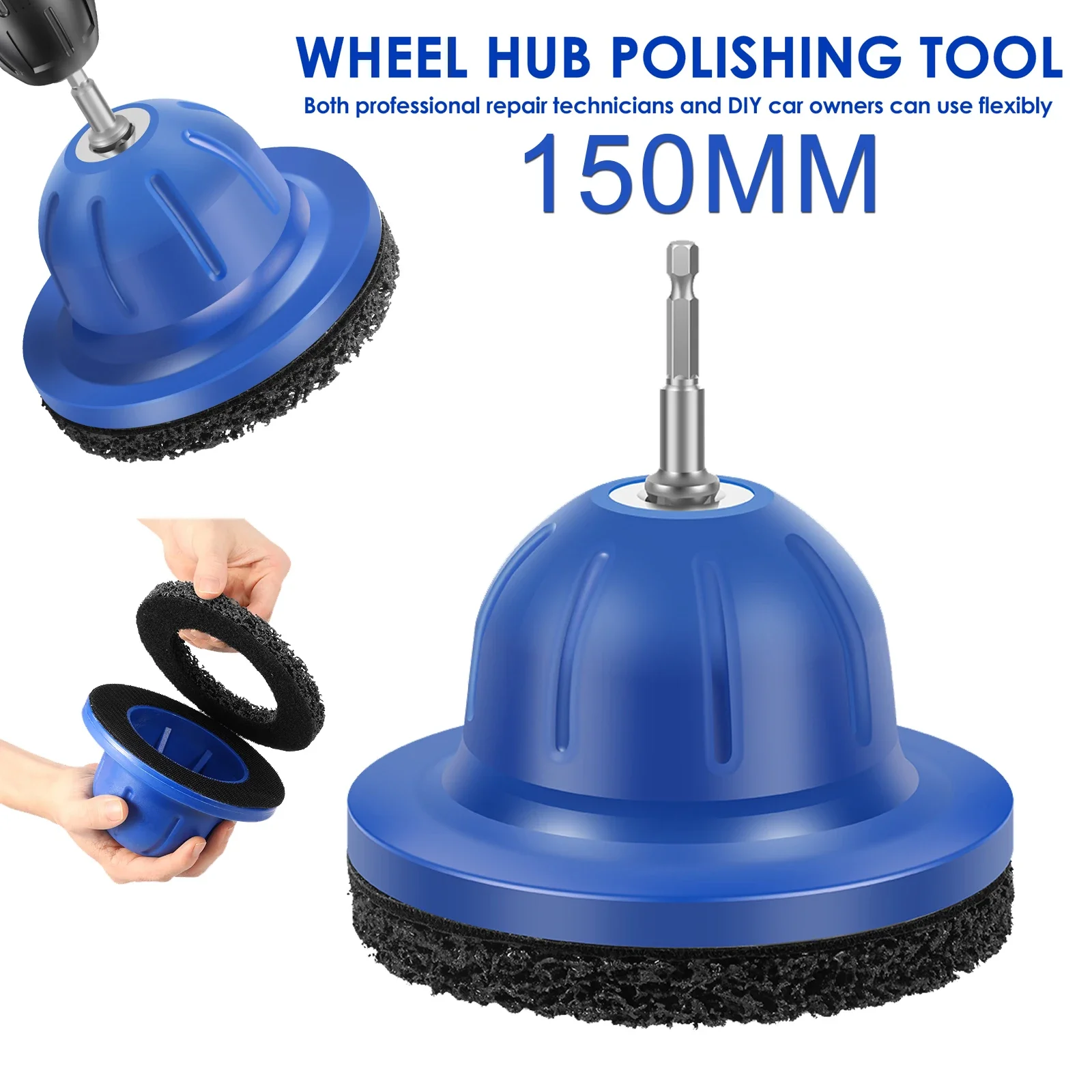

150mm Car Wheel Hub Grinder Ball Head Grinder Wheel Hub Cleaner for Tyre Change, Rim Cleaning & Rust Removal Wheel Hub Brush