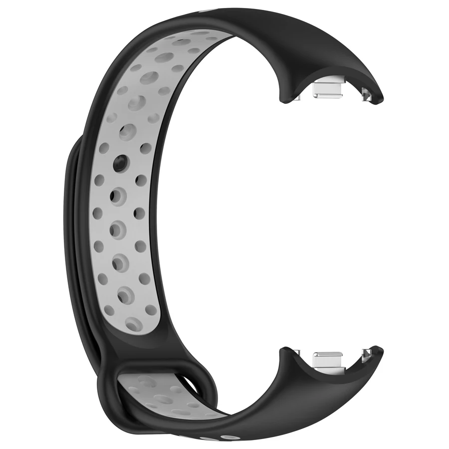 Sport siliconen band voor Xiaomi Mi Band 10 9 8 dubbele kleur vervangende armband riem voor Xiaomi Mi Band 8 9 met metalen connector