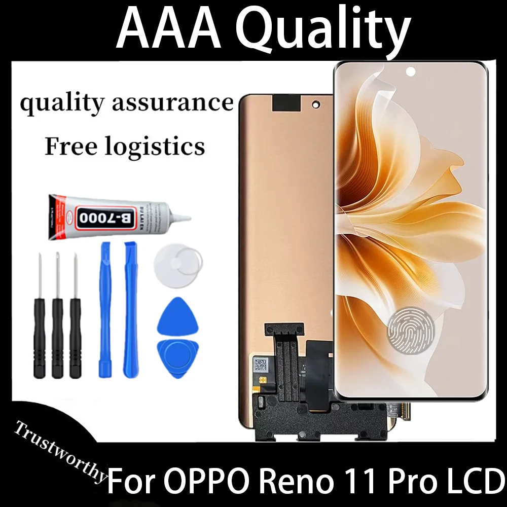 6.7 inches AMOLED For Oppo Reno 11 Pro LCD Display Touch Screen Digitizer Assembly, For Oppo CPH2607 LCD