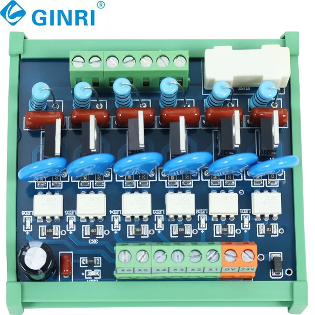 3PCS Ginri JR-6K 6 Channel DC24V SCR Module Output Thyristor Optocoupler I/O Protector PLC AC Output Amplified Board