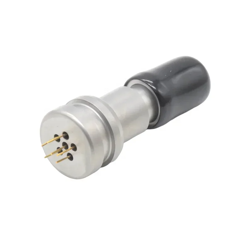Sintered High Temperature Resistant Connector 6-pin Outer Sealed Vacuum Glass New Black Male Female Connector 6 Pin DIN Huilin