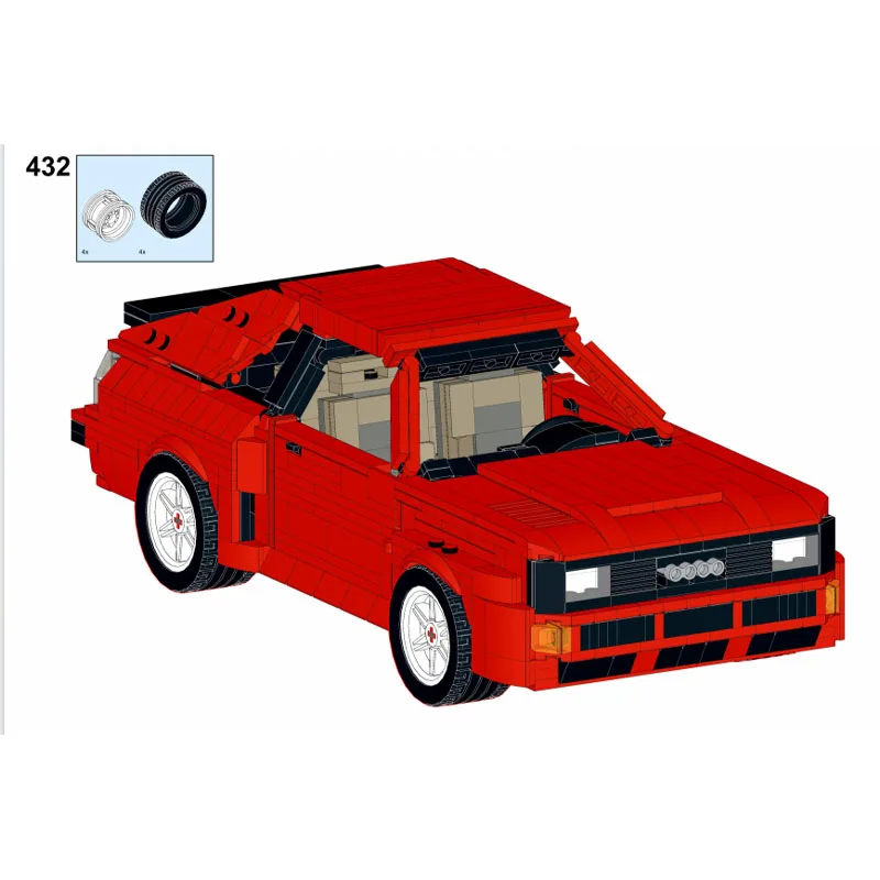 

MOC-65510 Классический красный спортивный гоночный автомобиль, строительный блок, модель 1245, детали MOC, креативная игрушка для мальчиков и детей на день рождения