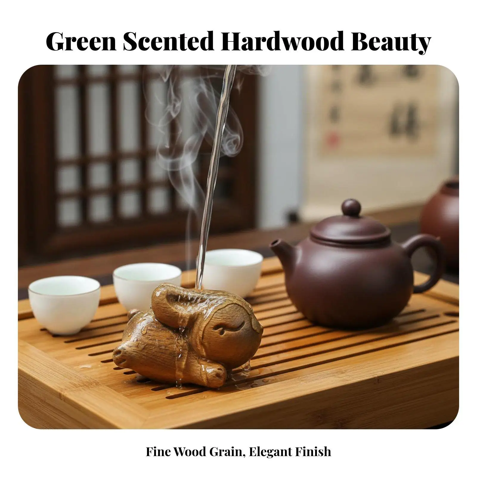 Green Sandalwood Carved Rabbit Figure Wooden Animal Sculpture Sprinting Hare Decor Miniature Art for Office Desk Mantel Piece