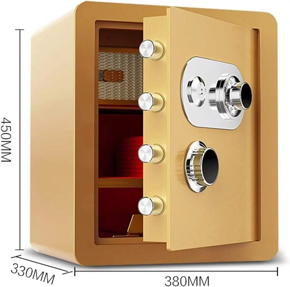 آمنة ومقاومة للماء مع مجموعة الاتصال الهاتفي (بني، فولاذ، قفل برمز ميكانيكي)