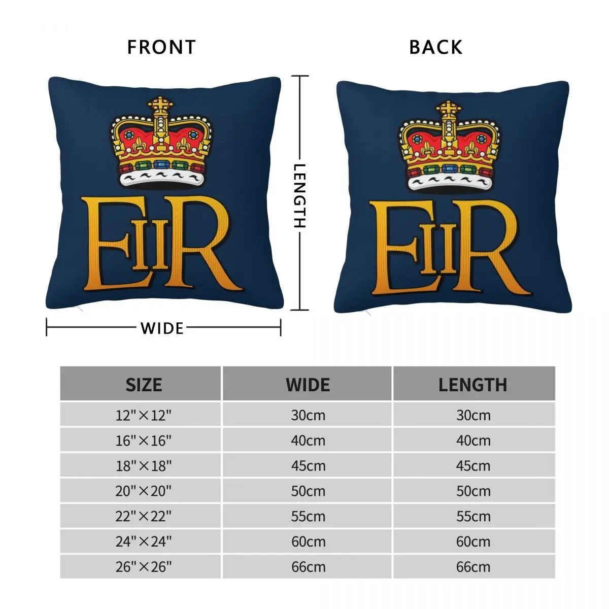 Royal Cypher Of Queen Elizabeth II Square Pillowcase Polyester Linen Velvet Creative Zip Throw Pillow Case Bed Cushion Cover