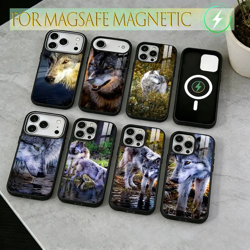 

Forest Wolf Phone Case For iPhone17,16,15,14,13,12,11 Plus,Pro Magnetic For Magsafe Wireless Charging