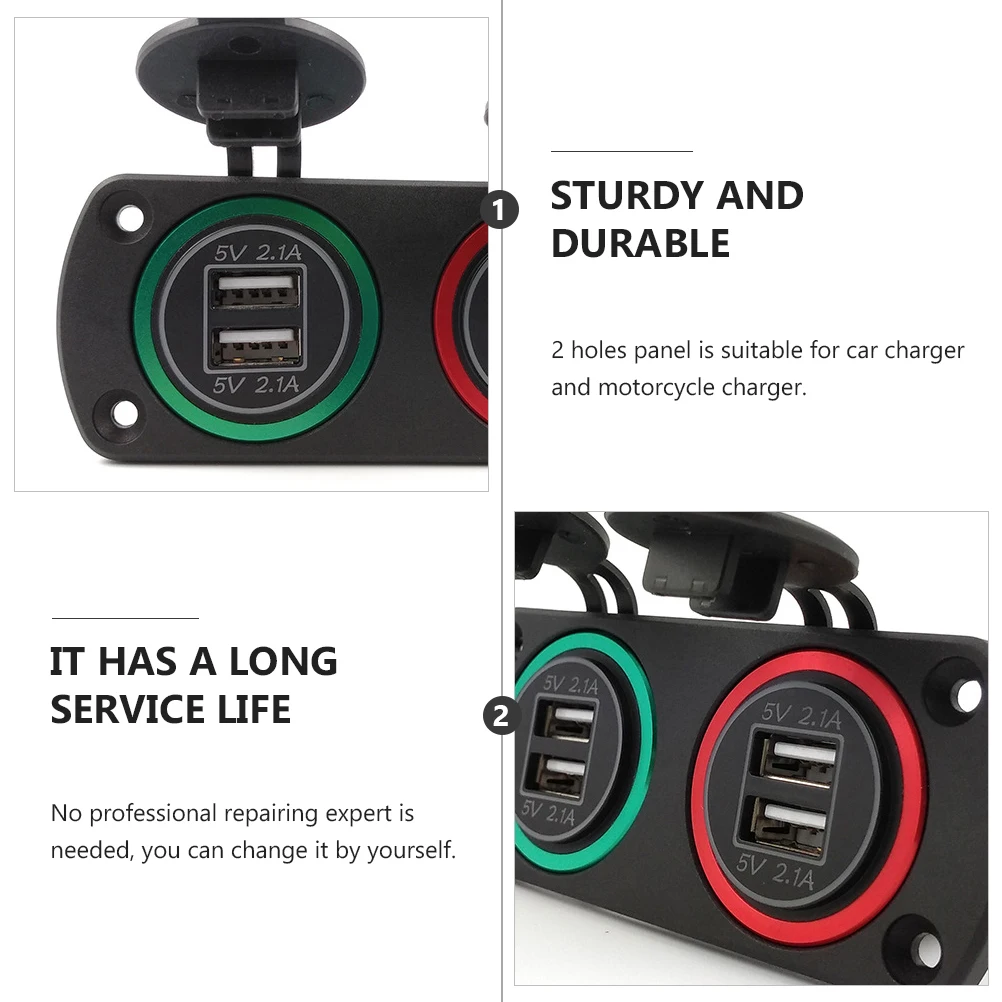 

2pcs Car Fixed Panel Storage Accessories Charging Port Electric Vehicle Equipment Automobile Durable Self Installation