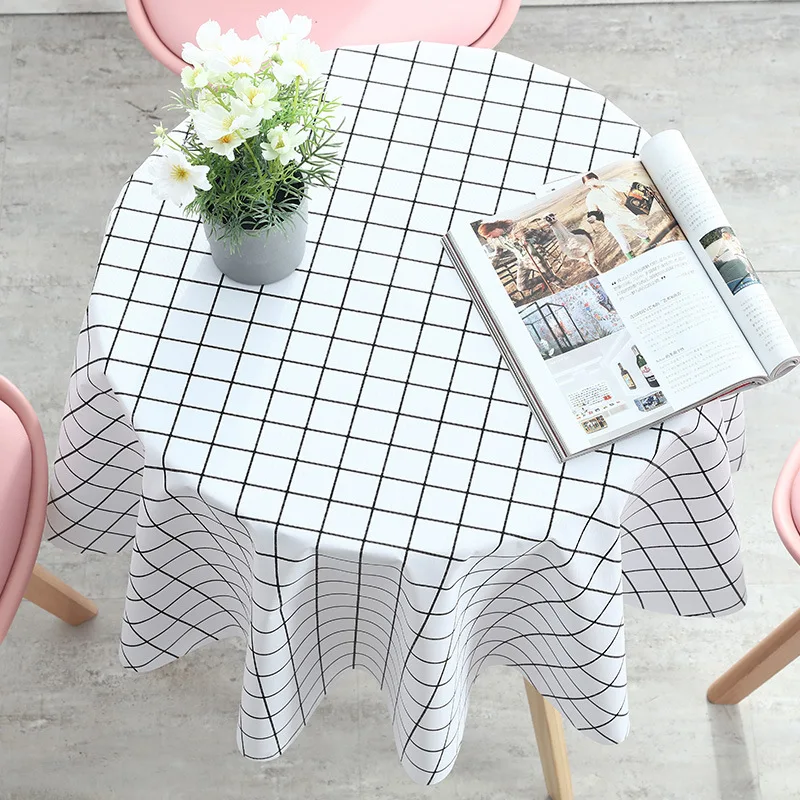 Round Table Tablecloth Waterproof and Oil-proof No-wash Anti-scalding Small Round Table Round Household Pvc Tableclo