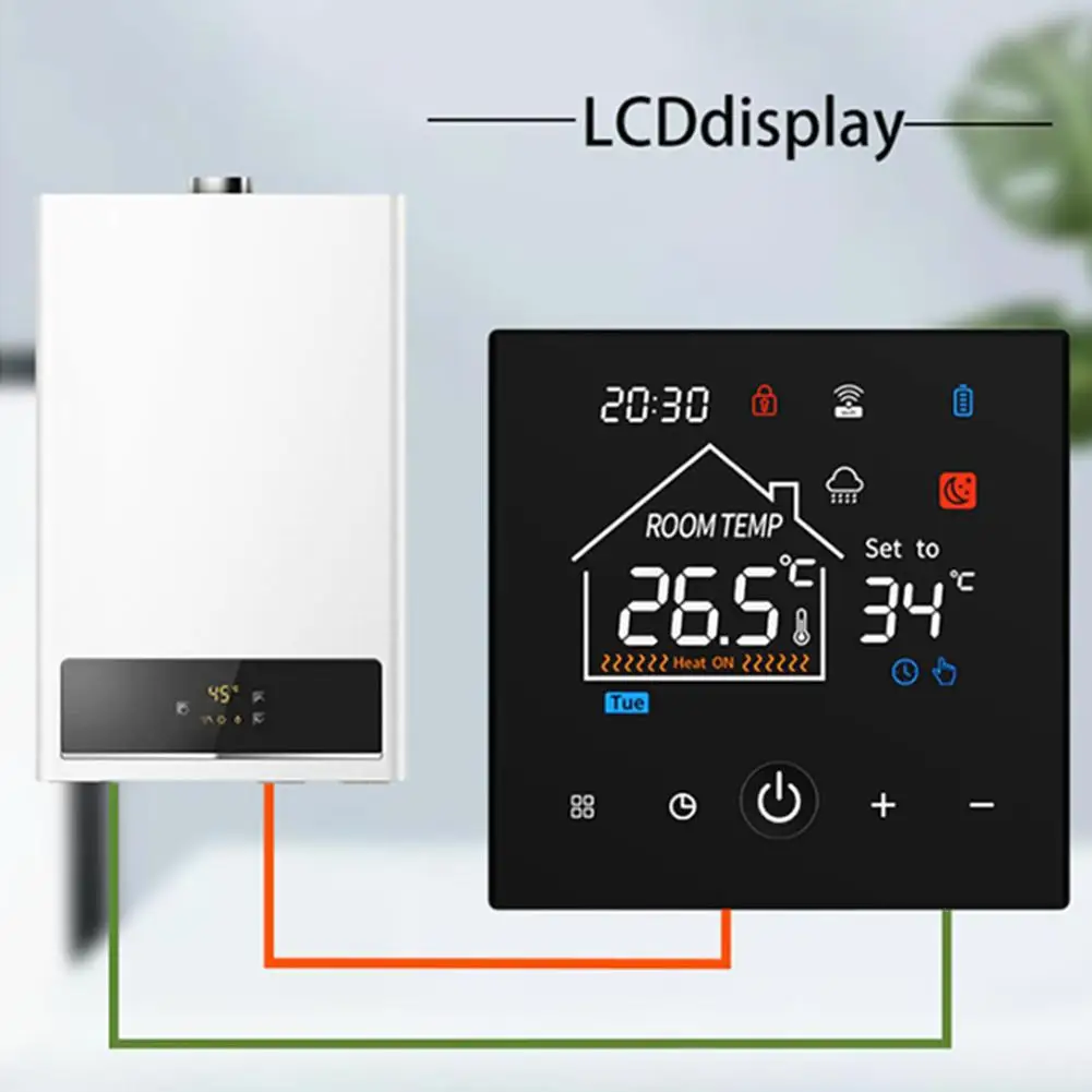 Termostato de caldeira de parede de gás wi-fi com programação termostato de aquecimento de piso suprimentos para casa para acessórios domésticos