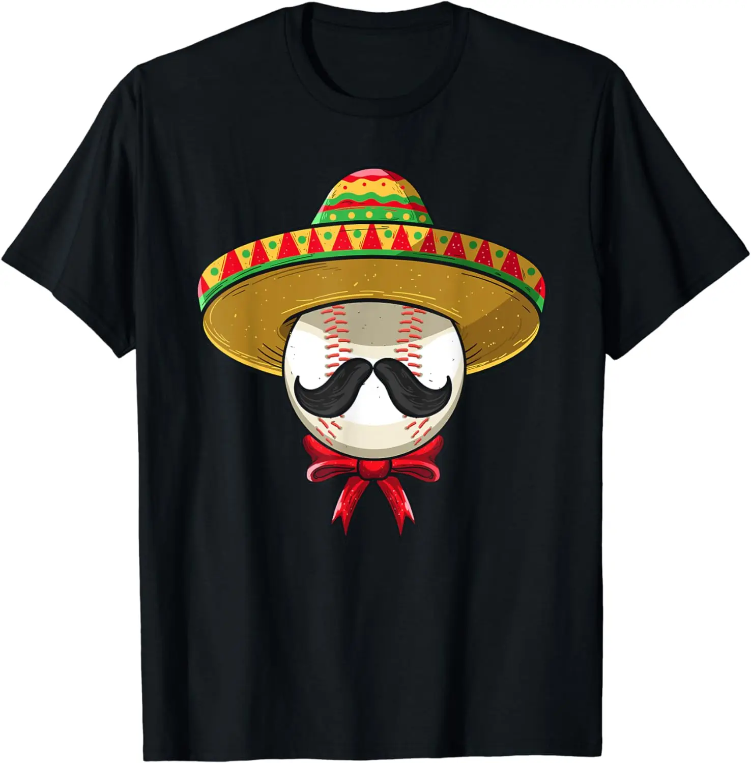 Funny Men T Shirt Cinco De Mayo | Baseball Mexican Sombrero T-Shirt Sense of Pride Tops  100% COTTON Men Clothing