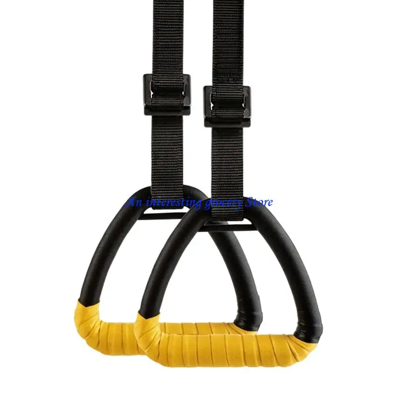 652D Gymnastic Rings Set Home Fitness Training Equipment with Adjustable Buckles Heightening Pull Rings for Physical Training