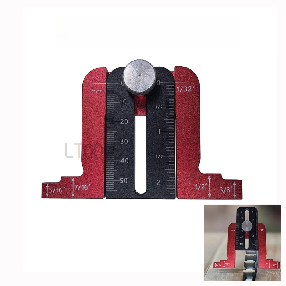 Woodworking Height Ruler Aluminum Alloy Adjustable Limiter Electric Circular Saw Milling Cutter Height Adjustment Gauge 1 Piece