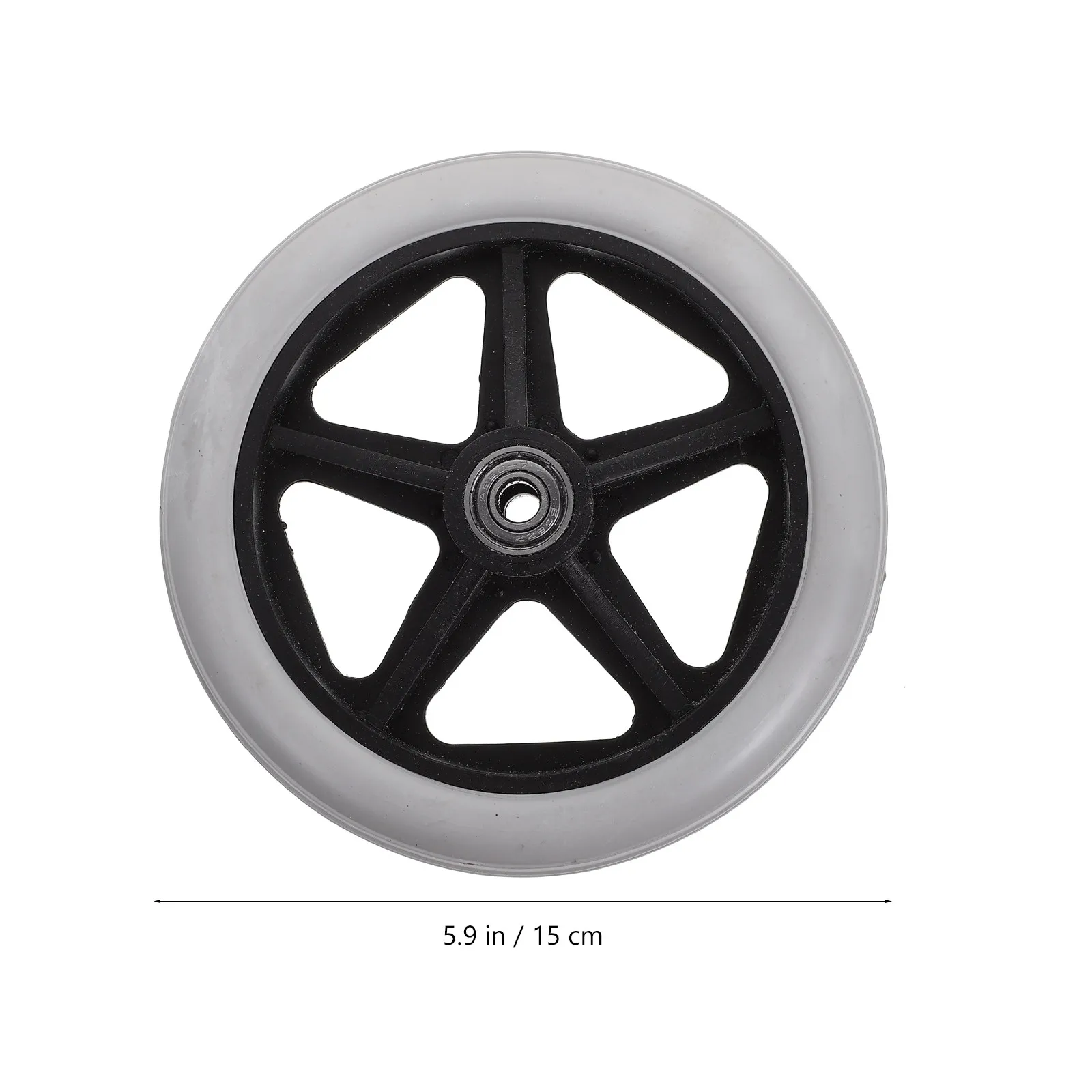 4pcs 6 Inch Gray Wheelchair Front Wheels Replacement Non Slip Wear Resistant PVC Bearings Universal Stroller Caster Portable