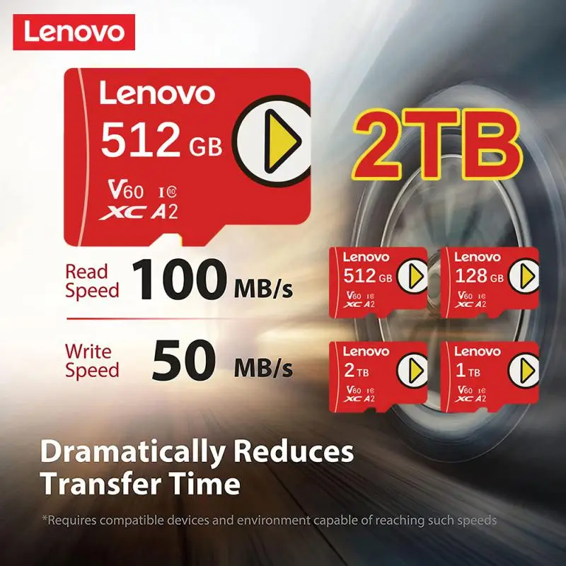 Lenovo Micro TF SD-Karte Klasse 10 Speicher karte 2TB 4 KB Full HD 1TB Micro TF Mini SD-Karte TF Speicher Flash-Karte hohe Geschwindigkeit für Telefon