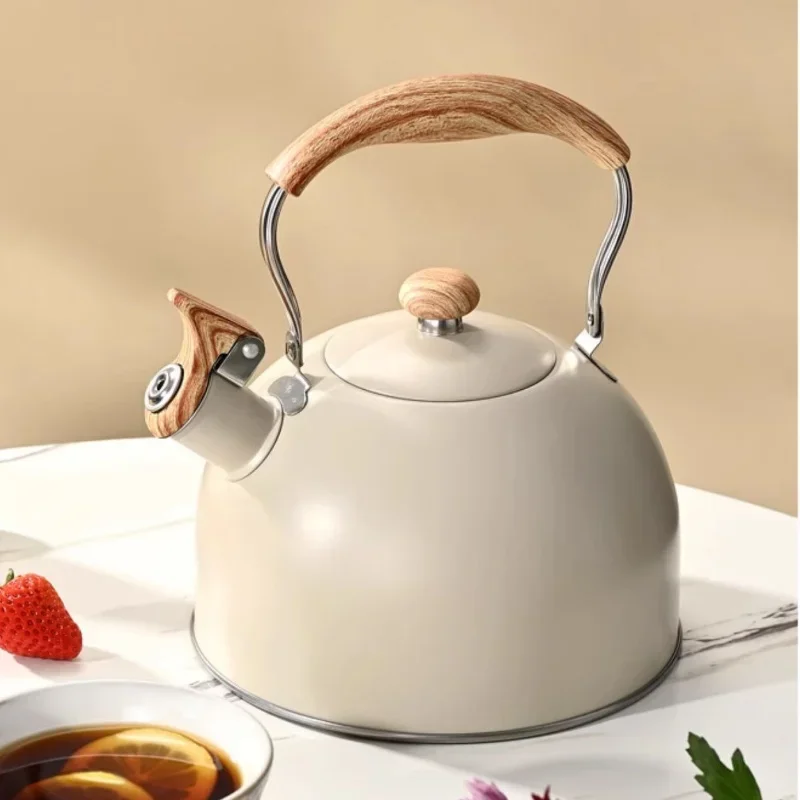 High Capacity Electric Water Kettle Compatible with Gas and Induction Stovetops Durable and Loud Whistling Sound