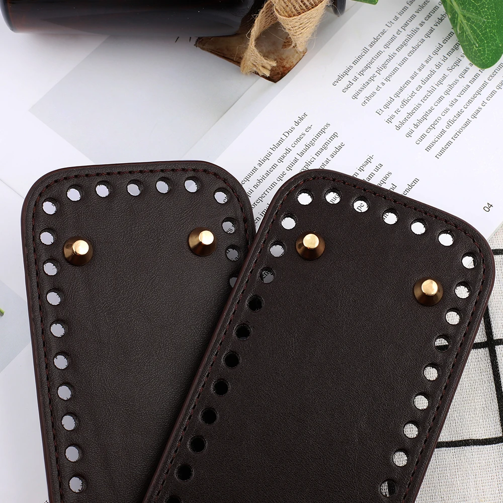 8*18cm Long Bottom for Knitted Bag PU leather Bag Base Durable Handmade Bottom With Holes Diy Crochet Bag Bottom Accessories