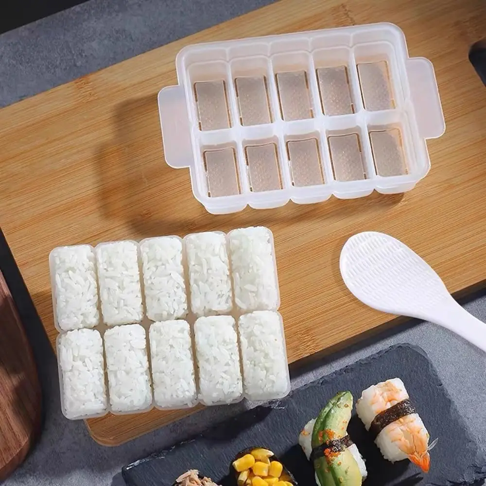 1Pcs 5/10 Grids Sushi Mould Transparent Household Rice Ball Mold Non-stick DIY Rice Vegetable Roll Tool Kitchen Tableware