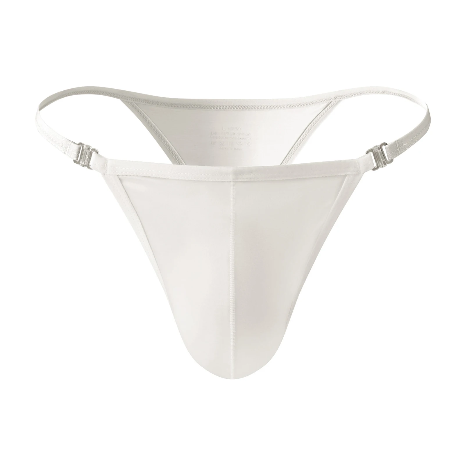 Heren bikini badmode lage taille sexy satijnen zwemstring sneldrogend strandzwembroek T-back badpak afneembare zijclips