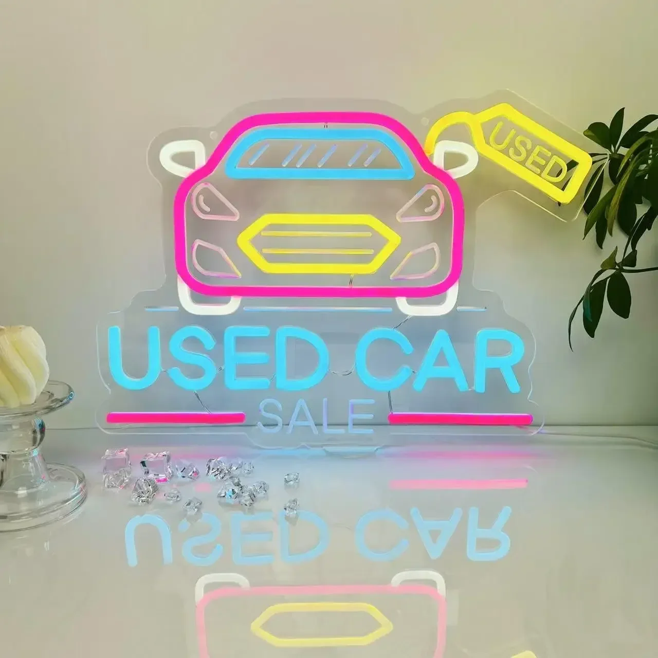 Car Sale LED Neon Sign USB Dimmable Neon Light Sign for Gameroom Bedroom Bar Livingroom Birthday Party Gift Wall Decoration