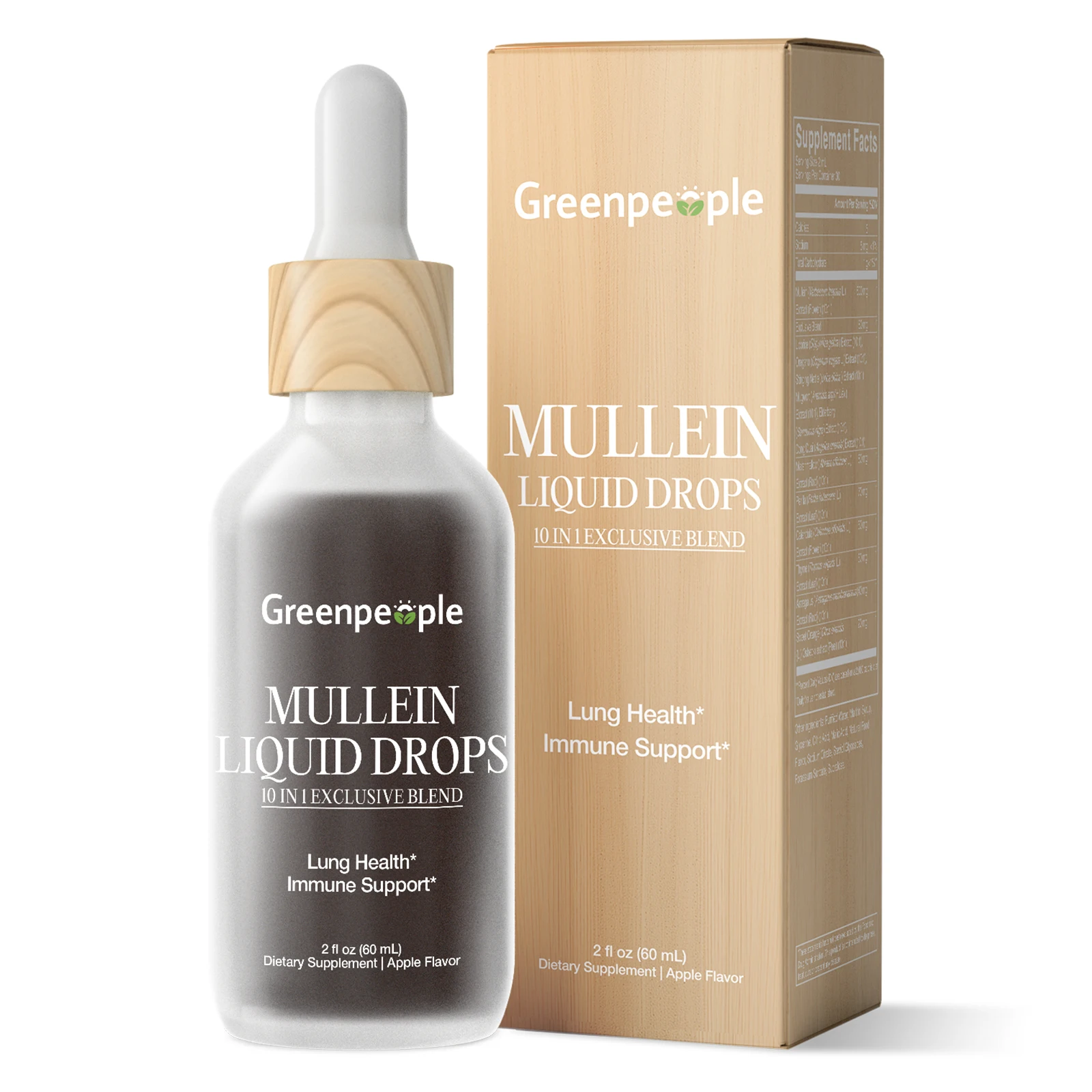 GreenPeople 60ml Mullein Extract Drop Lung & Immune Health Support Gentle Throat Soothing Respiratory Health Support