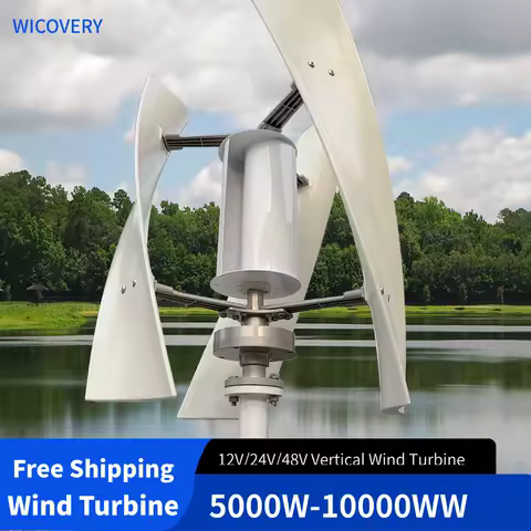 5KW 10KW Wind Turbine Generator 12V 24V 48V Vertical Axis Windmill Low Start Wind Speed Home Appliance For Off Grid System