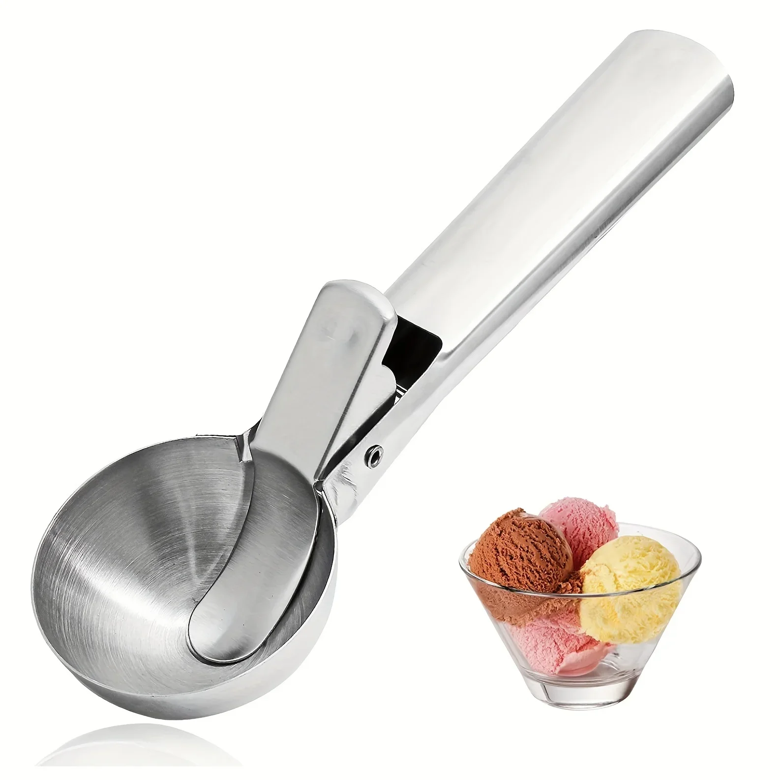 Multifunctional Ice Cream Scoops Stainless Steel Dual-Purpose Scoop Fruit Watermelon Spoon Ball Scoop Household Ice Cream Tools
