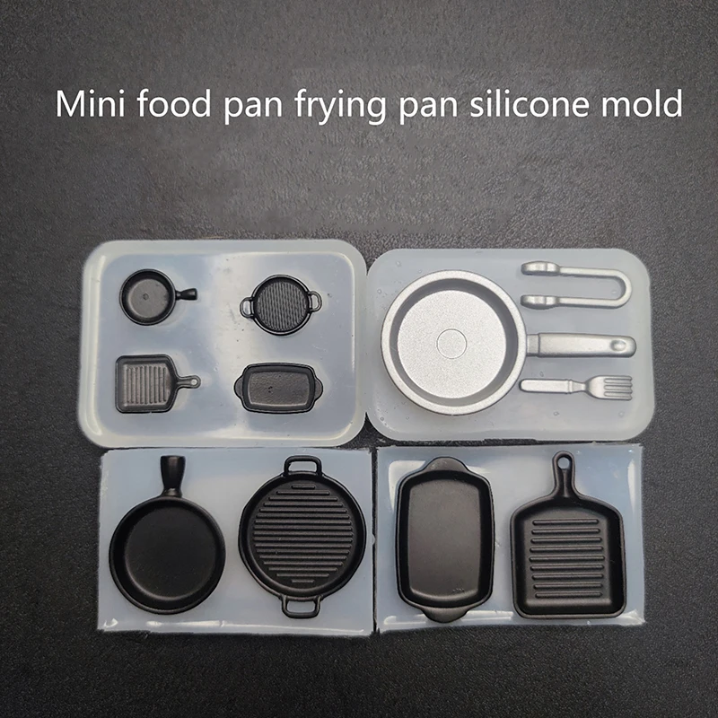 Dollhouse Baking Tray/Storage Tank/Mug Silicone Mold Dollhouse Mini Pan Model Dolls House Cooking Utensils Accessories 1Pcs