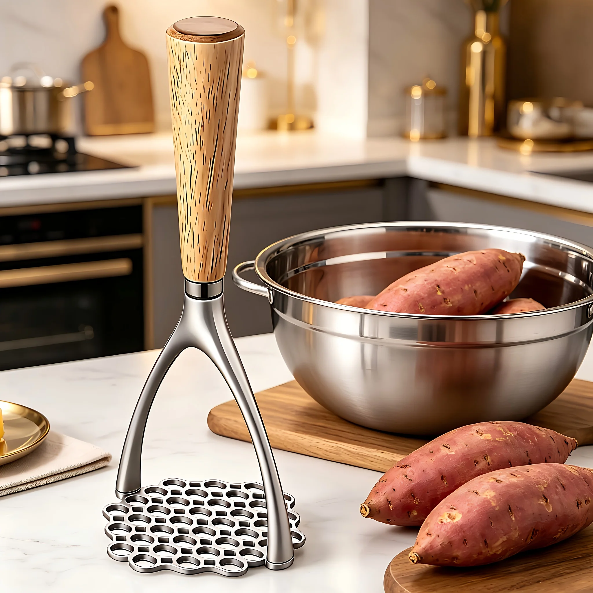 قطعة واحدة، أداة هرس البطاطس،  - مراجعة Potato Masher Ricer وسعره