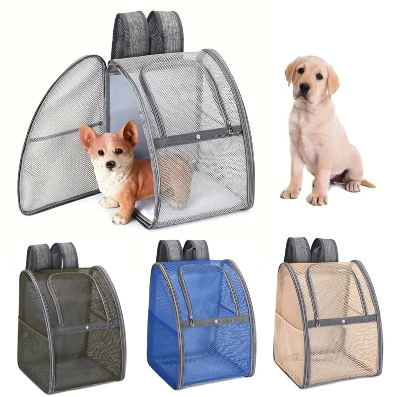 Sac à dos en maille respirante pour animaux de compagnie, fournitures pour animaux de compagnie, double initié, voyage en plein air, sac pour chien et chat, été