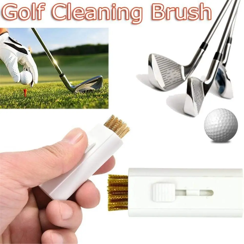 

New Mini Pocket Golf Club Brush Dual Side Retractable Groove Cleaner Wire Bristle Golf Cleaning Tool Gift for Men Women Golfer