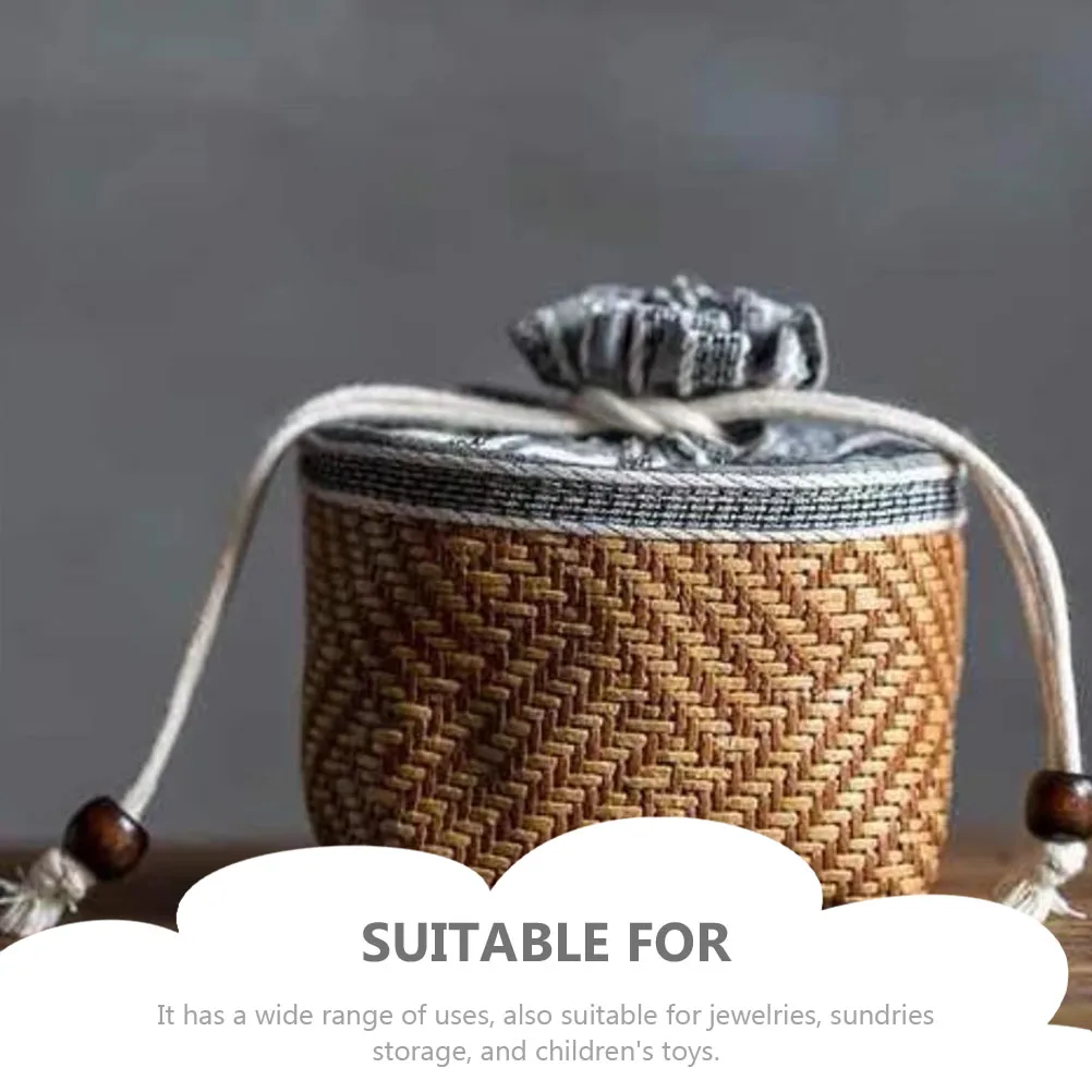 

Soft Cotton Linen Teapot Storage Bag Handmade Drawstring Teacup Container Travel Tea Set Pouch Wear-Resistant Household