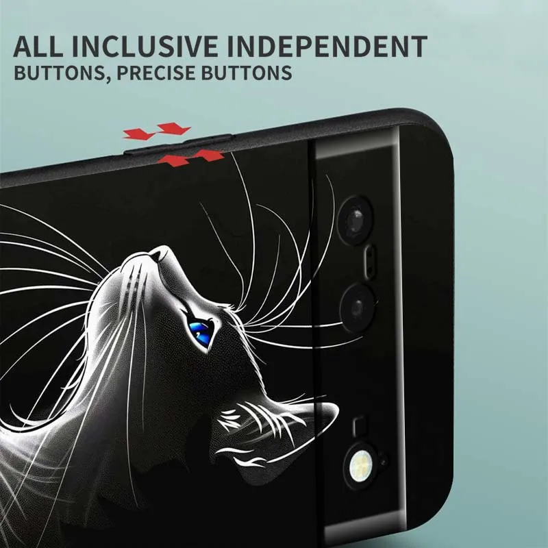 เคสโทรศัพท์ลายการ์ตูนแมวสีดำ สำหรับ Google Pixel 10 9a 9 8A 8 7 7A 6 6A Pro XL 2024 5G สีดำ วัสดุ TPU ซิลิโคนนิ่ม