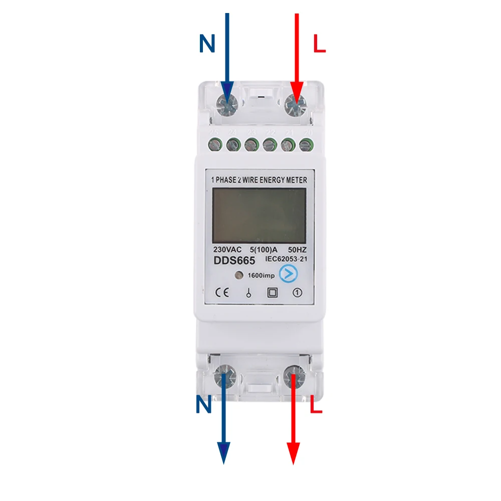 Imagem -06 - Medidor de Eletricidade em Trilho Din Dds665 com Retroiluminação Rs485 Multifunções Função On-off para Consumo de Energia 220v 50hz 60hz