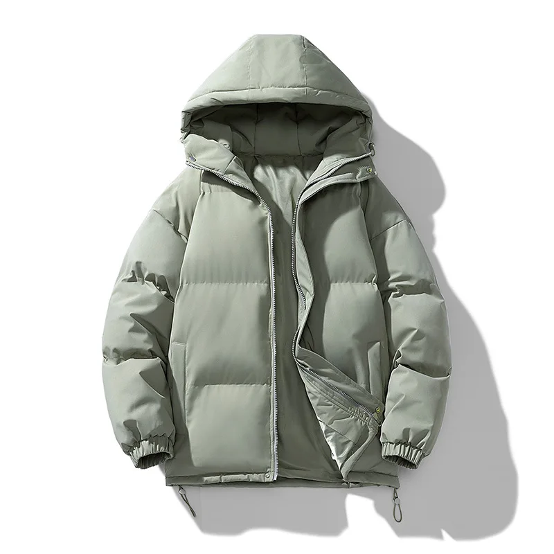 Jaqueta puffer de algodão acolchoada masculina, casaco com capuz, quebra-vento casual, Parkas grossos e quentes, ao ar livre, inverno, 2023