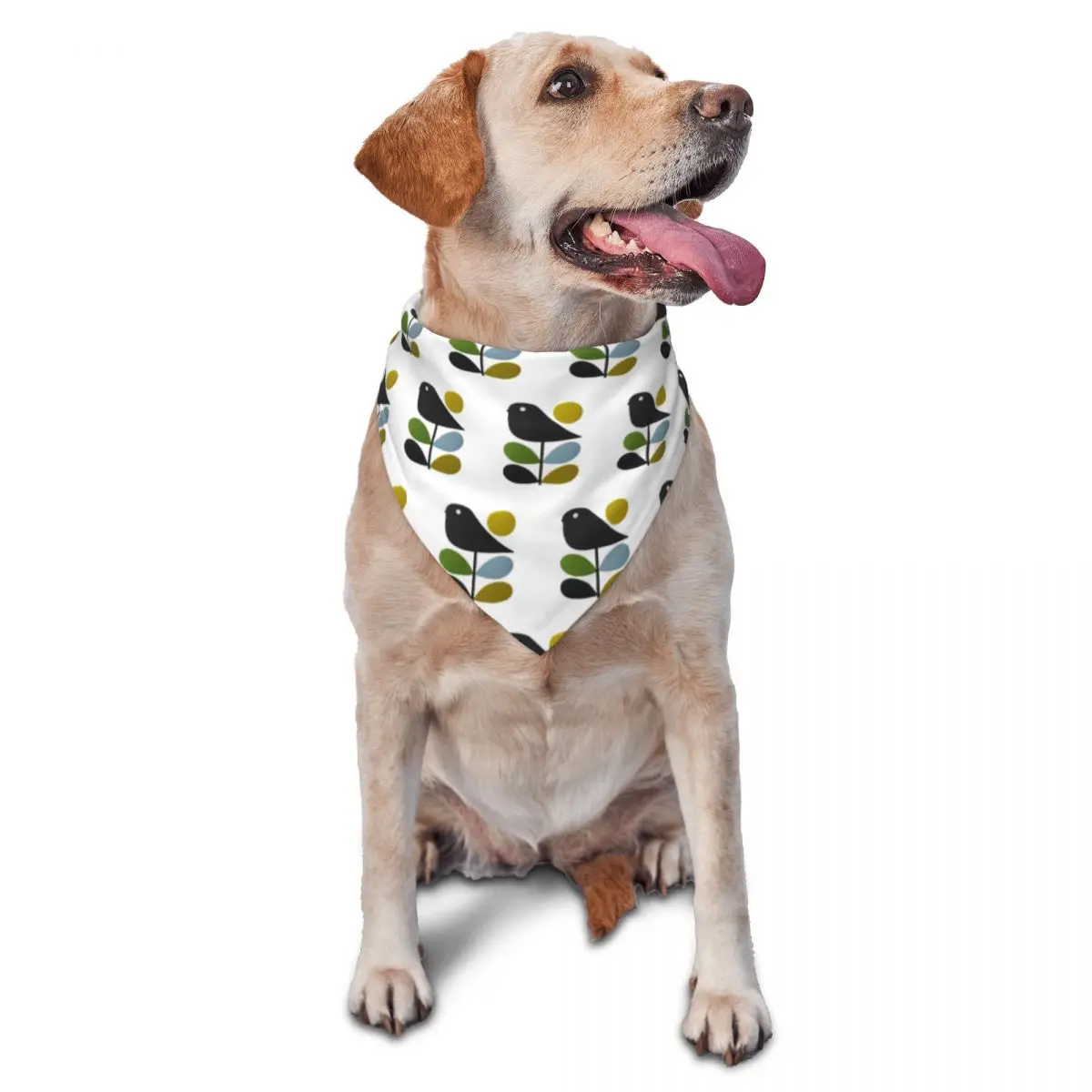 Orla Kiely Stem Bird Pet Scarf Scandinavian Flower Geometric Polyester Dog Cat Bandanas Funny Triangle Bibs Pet Accessories