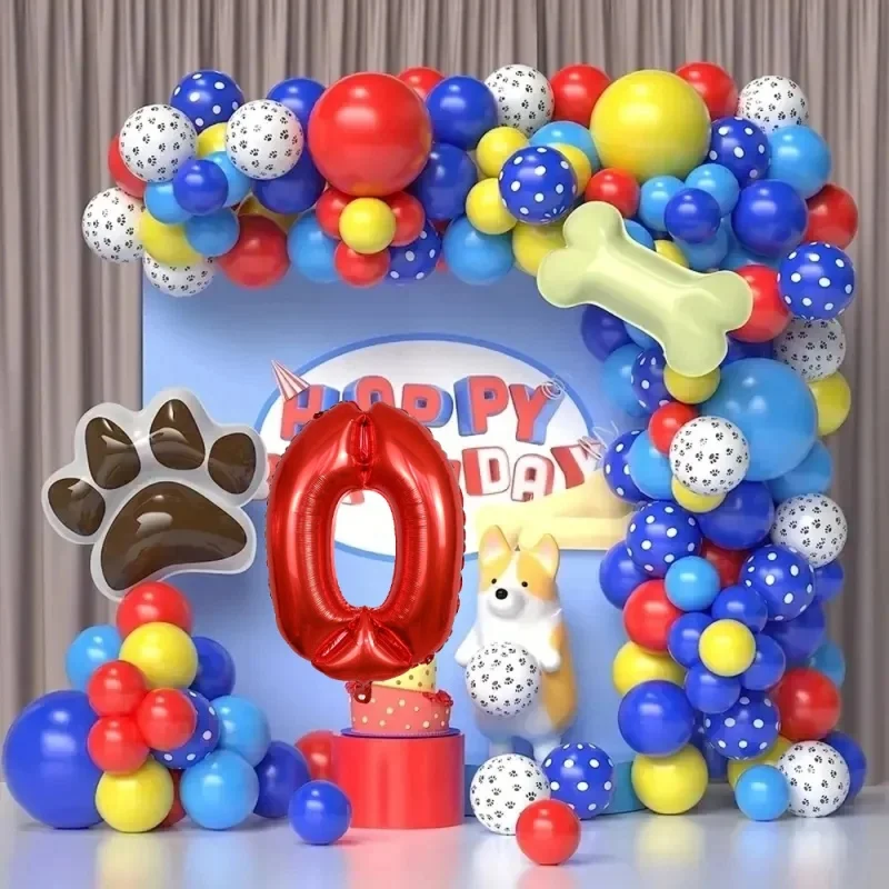 

Dog Birthday Balloon Birthday Party 32-inch Digital Balloon Party Birthday Theme Latex Dog Bone Balloon Decoration Props
