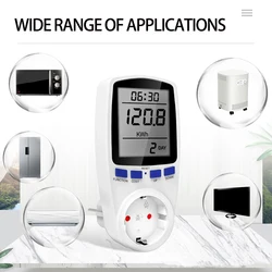 Eu Plug Digitale Spanning Wattmeter Power Meter Verbruik Watt Energie Kwh Socket 220V 230V Ac Elektriciteit Kosten Analyzer monitor