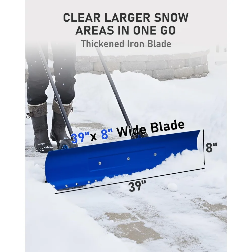 مجرفة أوتفيتا 39 بوصة مع عجلات، إزالة محراث الثلج بعجلات ثنائية الاتجاه للممر والأرصفة مع