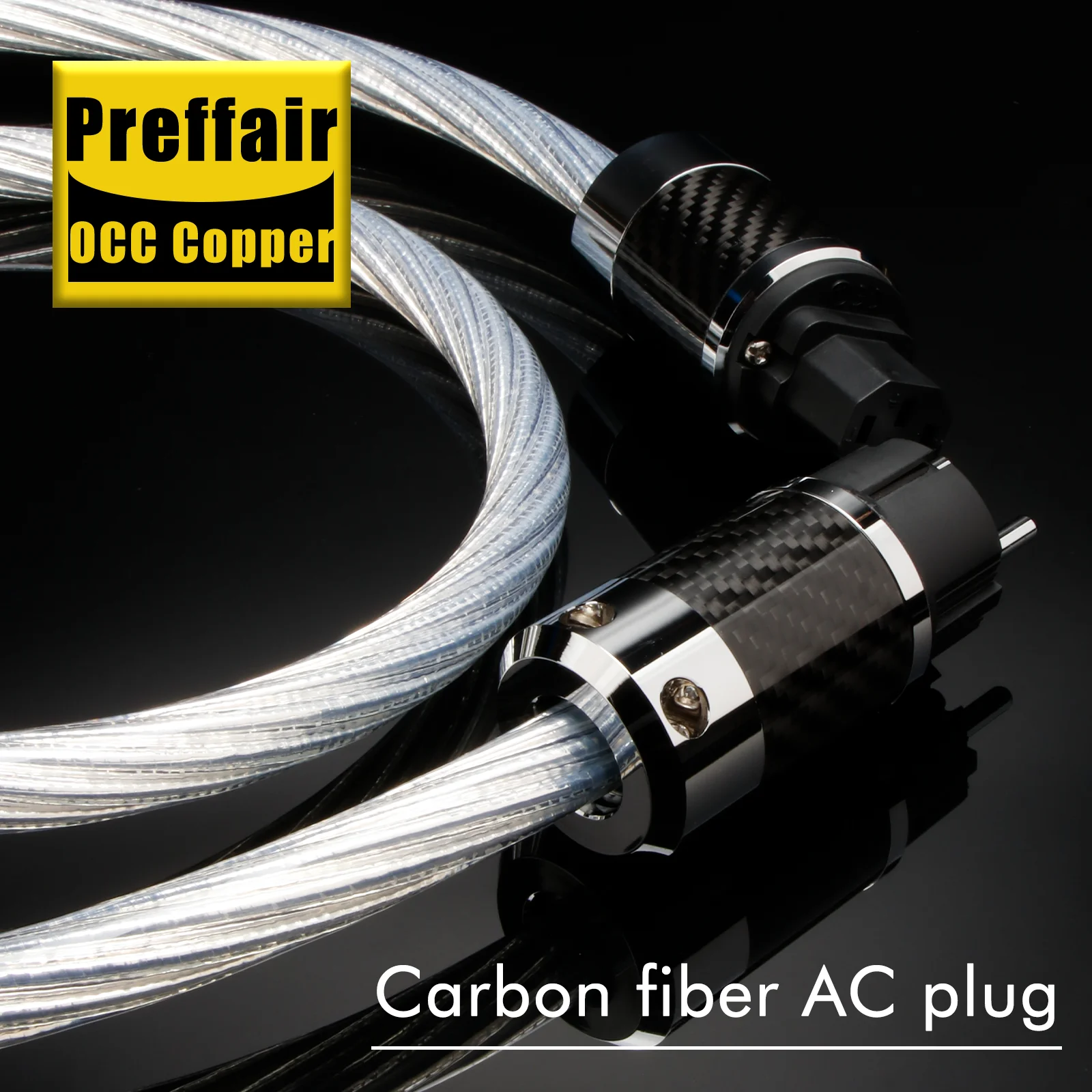 Preffair Hi-end OCC Silver Plated AC Power Cable HiFi Audio US/EU/AU Power Cord Silver Plated Power Cable for Amplifier Filter - view 5