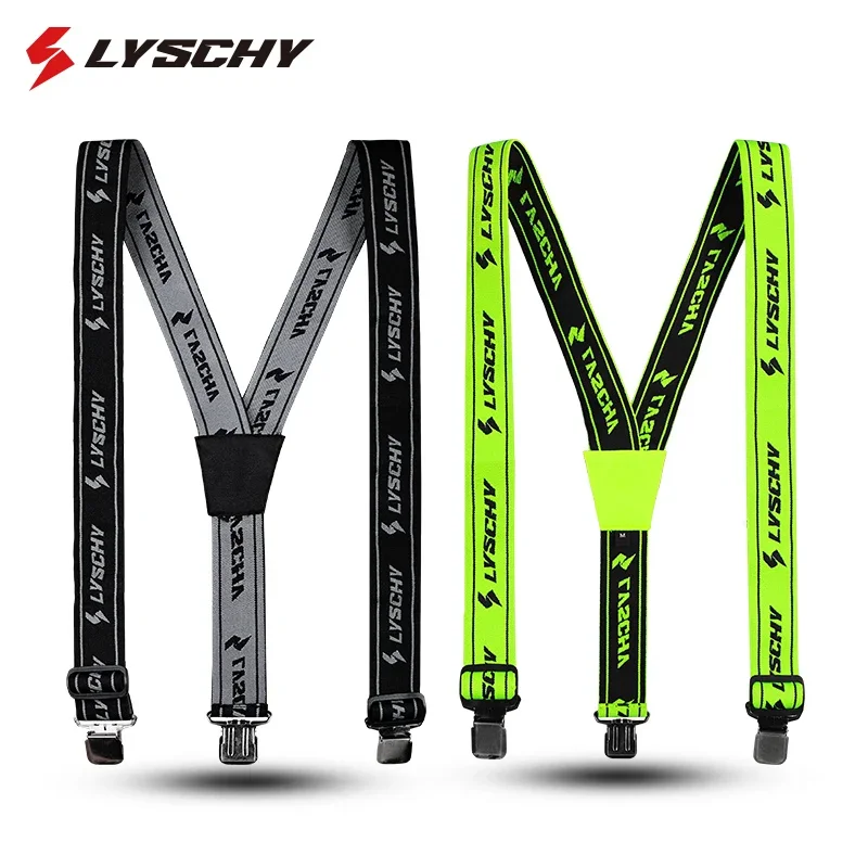 Men Women Heavy Duty Racing Motocross Pants Suspenders Male Adjustable Y-Back Braces Elastic Straps for Motorcycle Riding Pants