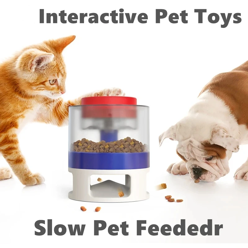 Dog Puzzle Toys Interactive Toys Automatic Catapult Food Dispenser Slow Feeder Press Food Leaker & Transparent Anti-slip Granary