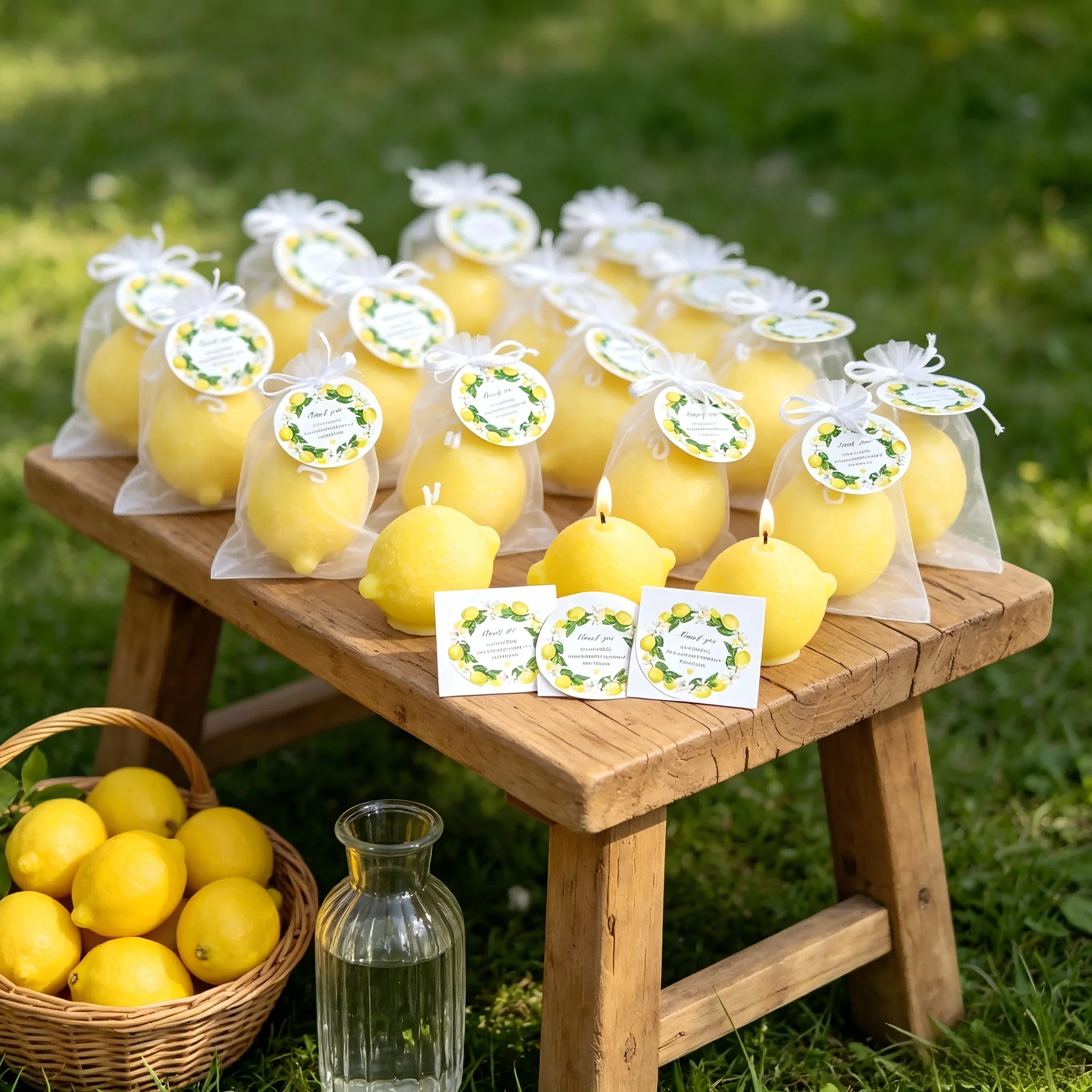 10 Sets Lemon Shaped Scented Candles, Fruit Aroma Soy Wax Candle for Weddings Bridal Shower Favors Party Decorations